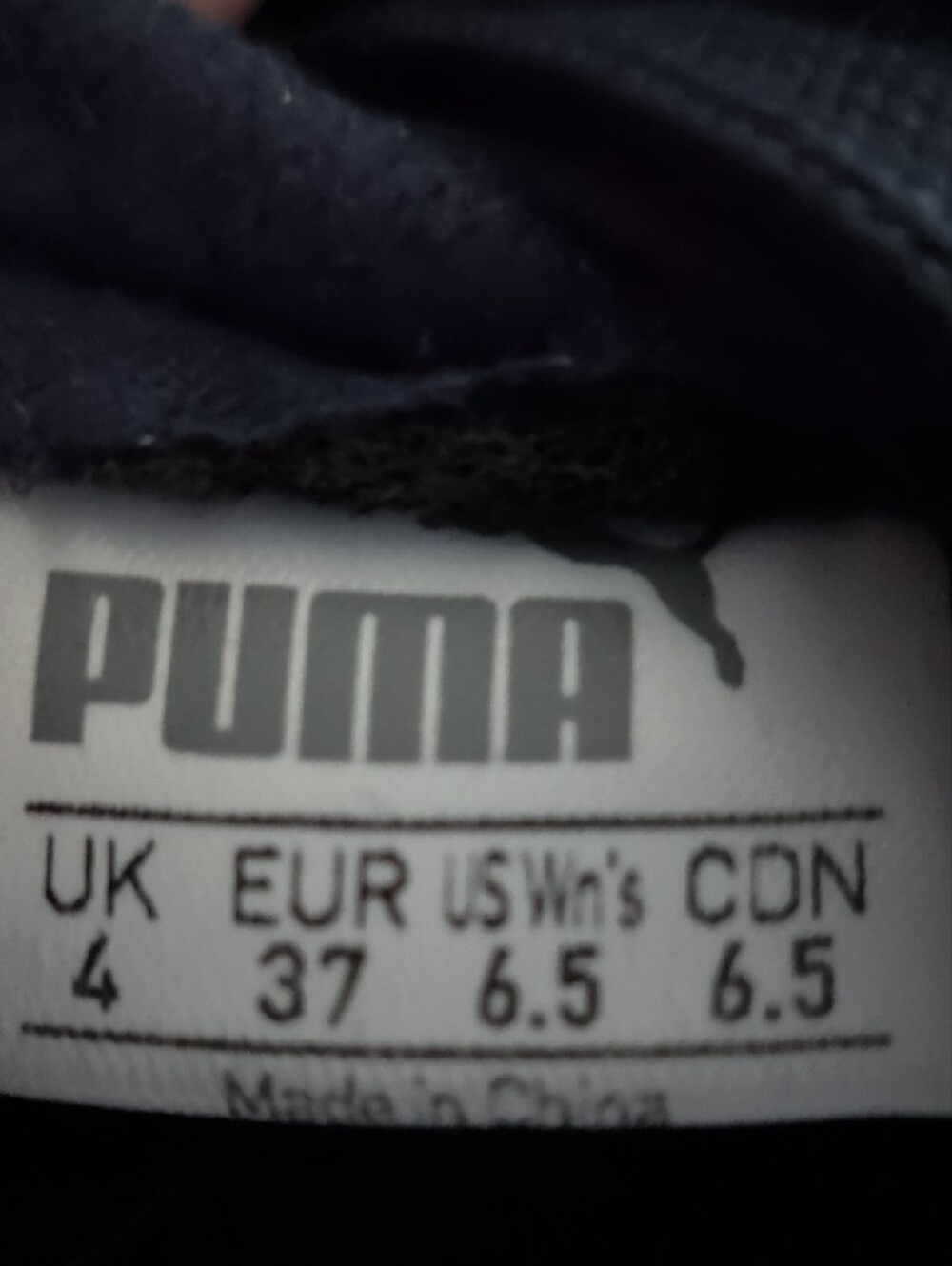 Puma Navy High-Top Sneaker with Pink Logo And Plaid Back. - Picture 2 of 11